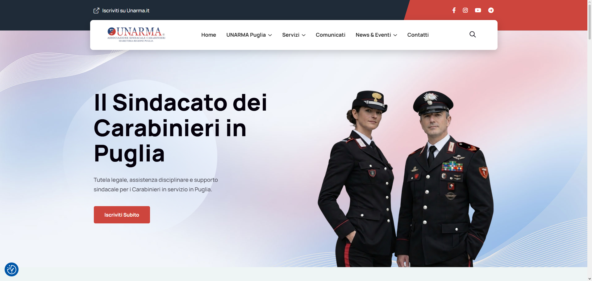 realizzazione sito web sindacato carabinieri